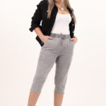 Rybaczki jeansowe plus size szare