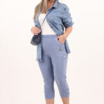 Spodnie rybaczki damskie na lato jasny jeans