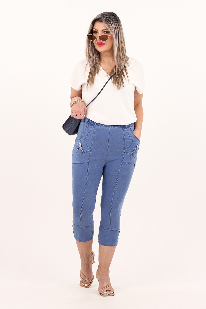 Spodnie rybaczki damskie na lato jeans