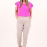 Spodnie z ozdobnymi guzikami chłodny beż