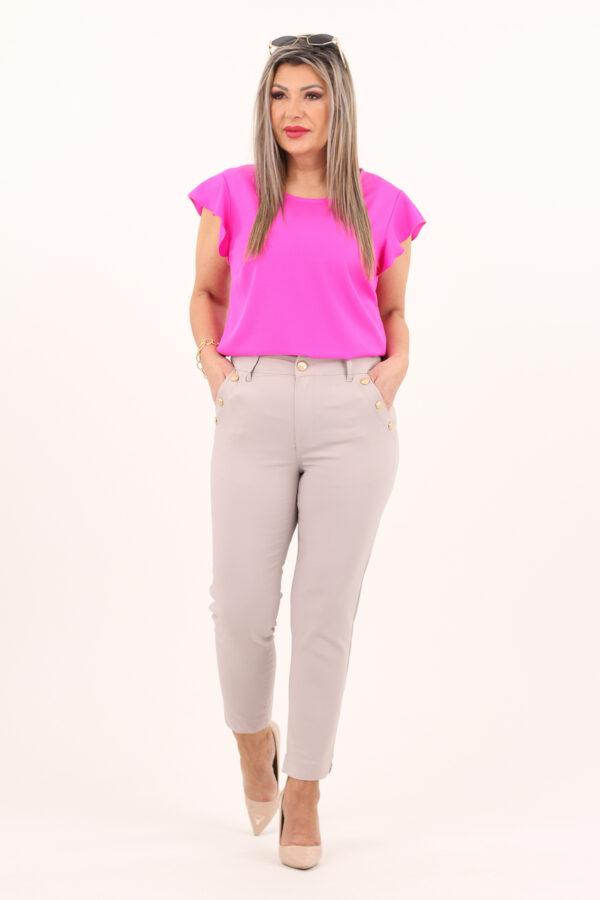 Spodnie z ozdobnymi guzikami chłodny beż