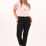 spodnie z ozdobnymi guzikami czarne