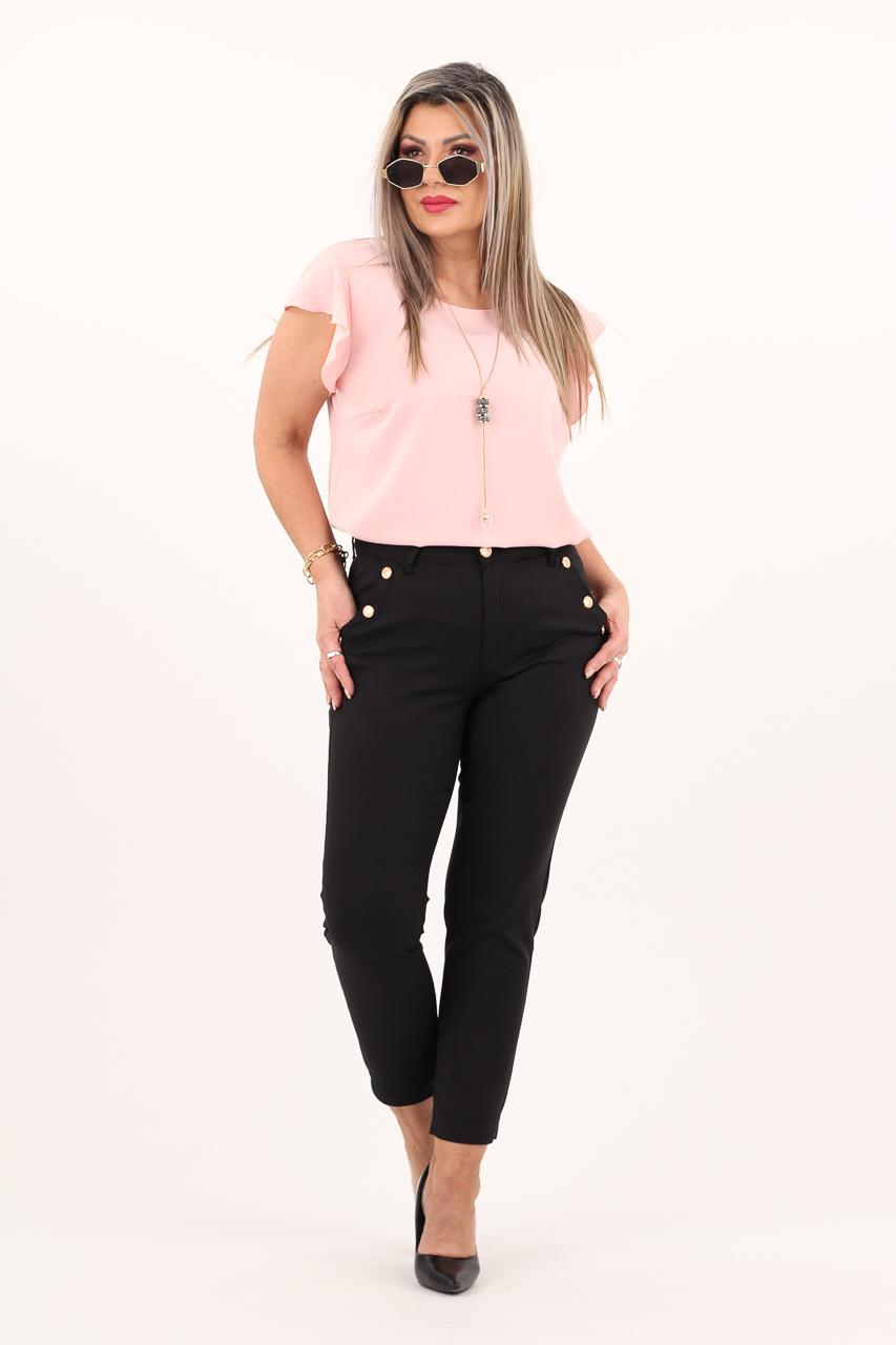 spodnie z ozdobnymi guzikami czarne