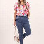 spodnie z ozdobnymi guzikami niebieskie