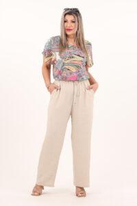 szerokie spodnie bawełniane beżowe