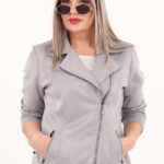 Ramoneska damska XXL szara – żakiet plus size