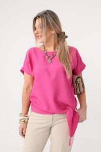 Amarantowa elegancka bluzka damska plus size 44-52