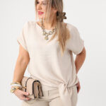 Beżowa elegancka bluzka damska plus size 44-52