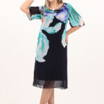 Sukienka dwuwarstwowa szyfonowa plus size