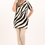 beżowa tunika z wiskozy