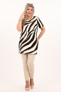 beżowa tunika z wiskozy