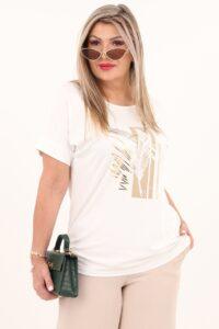 Biała bluzka z piórkiem
