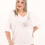 Biała bluzka kimono nietoperz