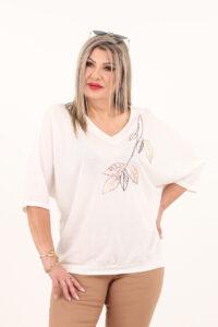 Biała bluzka kimono nietoperz