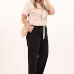 Czarne długie przewiewne spodnie na lato