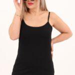Podkoszulek damski na ramiączkach czarny