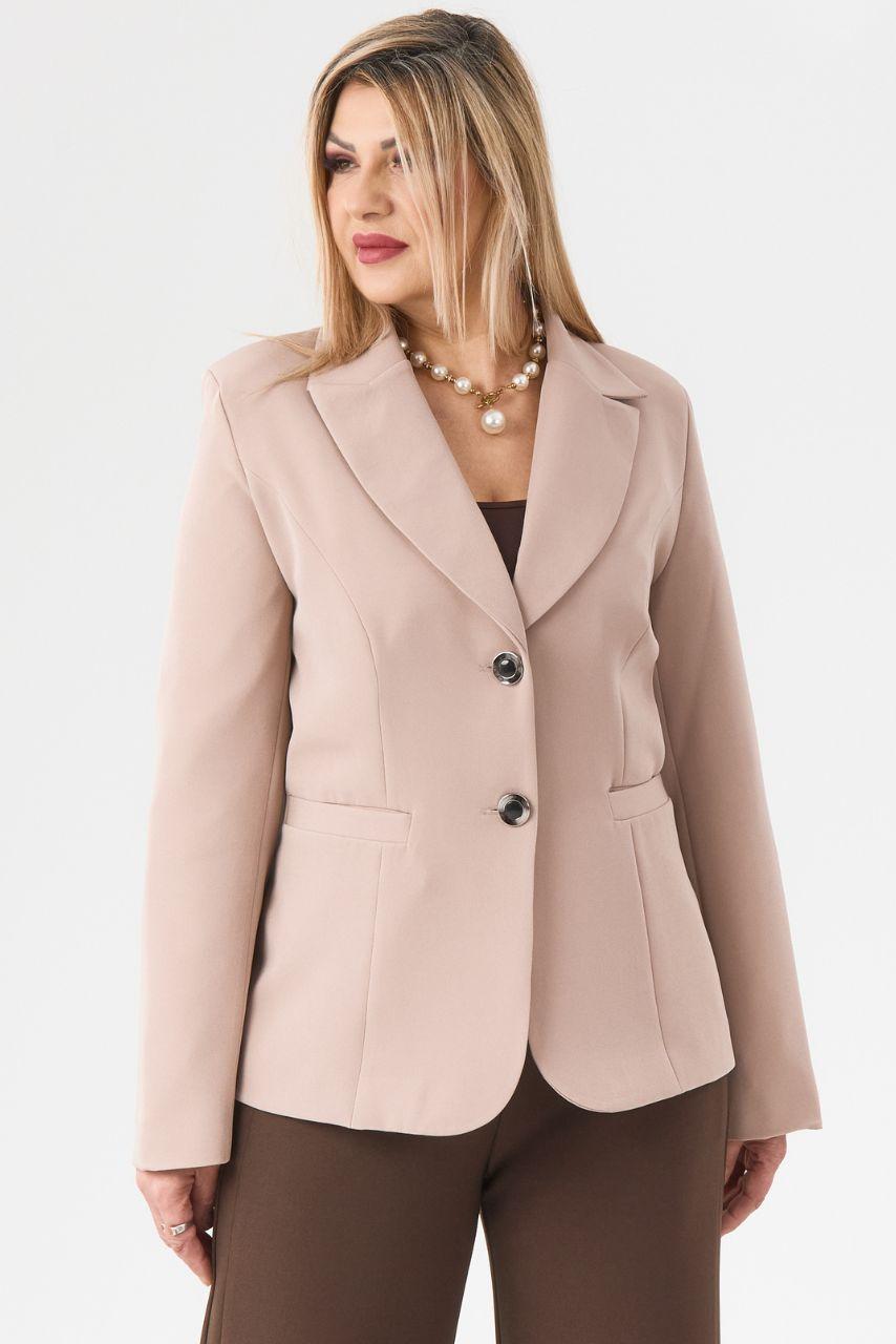Marynarka plus size beżowa – odzież XXL dla kobiet