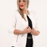 Biały żakiet damski XXL plus size dla puszystych kobiet