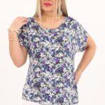 Fioletowa bluzka w drobne kwiaty