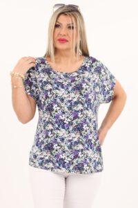 Fioletowa bluzka w drobne kwiaty