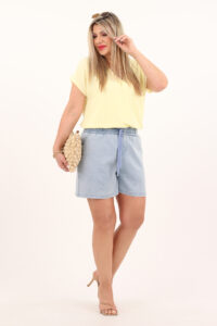 Jasne spodenki damskie z lyocellu