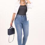 Jeansy z wysokim stanem plus size