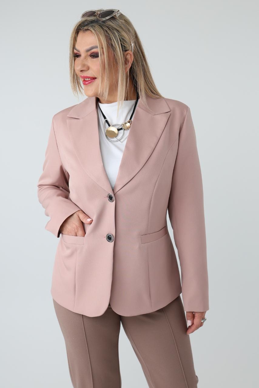 Marynarka plus size beżowa – odzież XXL dla kobiet