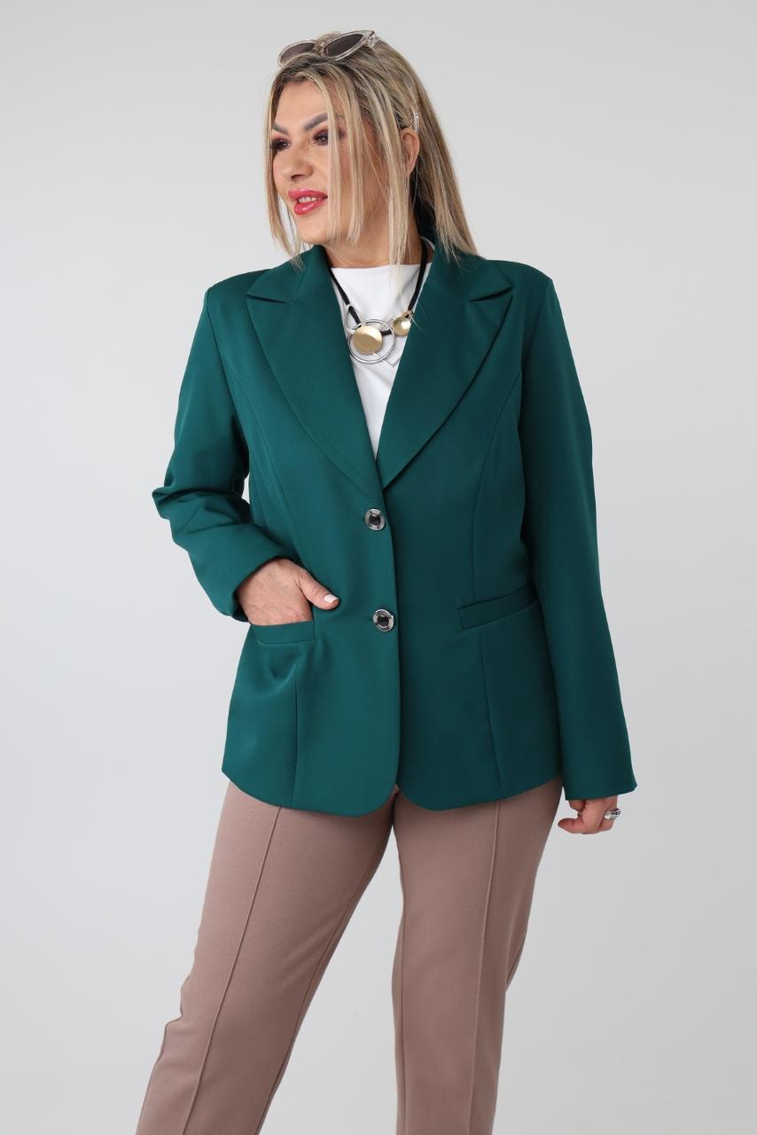 Marynarka plus size zielona – odzież XXL dla kobiet