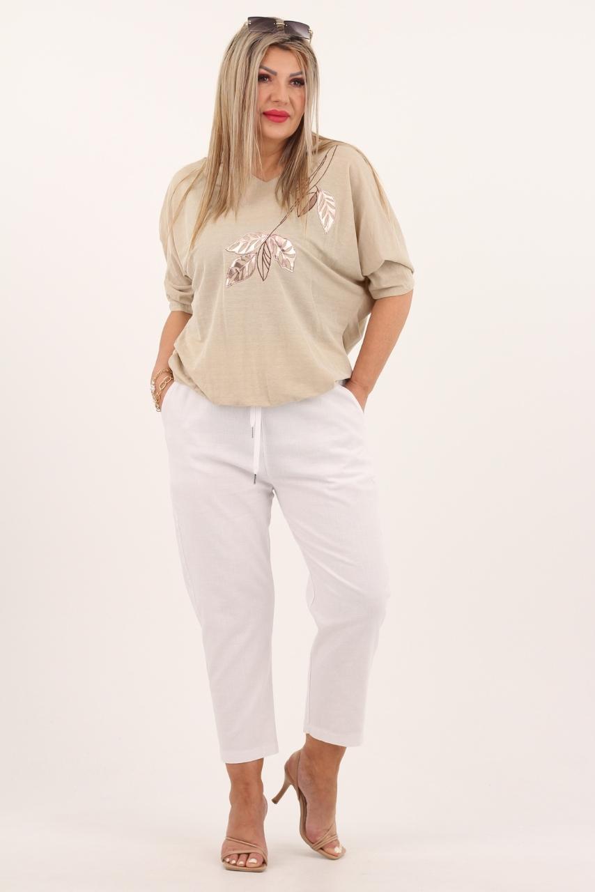 A'la lniane rybaczki damskie białe