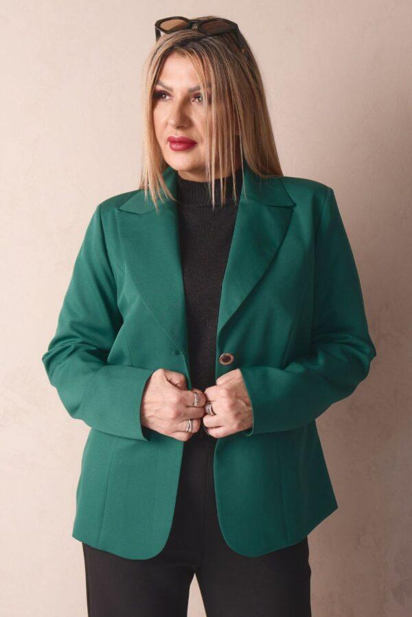 Marynarka plus size zielona – odzież XXL dla kobiet