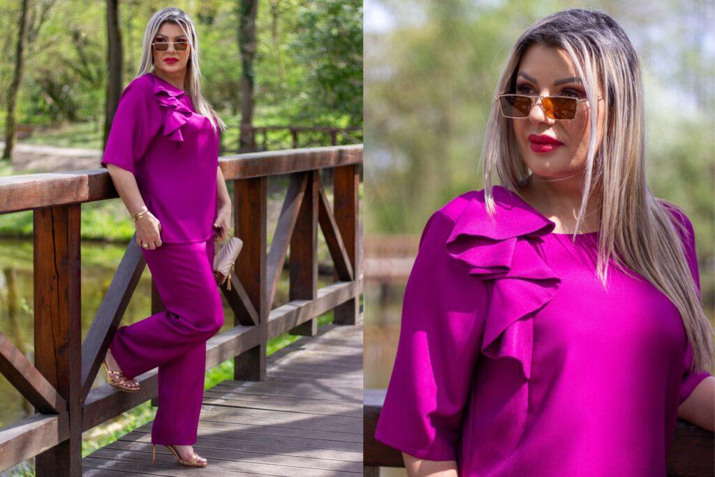 stylizacja ze spodniami na wesele