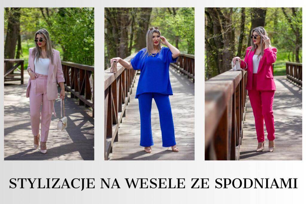stylizacje na wesele ze spodniami