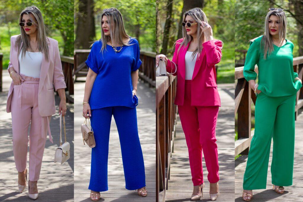 stylizacje weselne ze spodniami dla puszystych pań