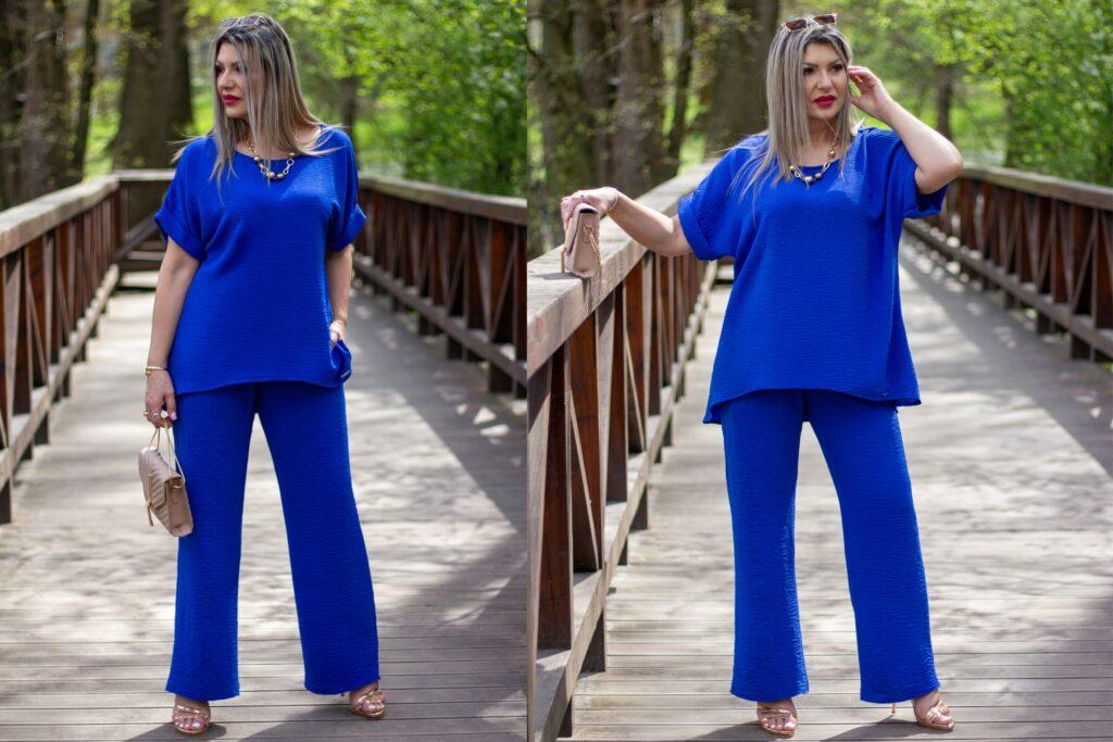 stylizacje weselne ze spodniami dla puszystych