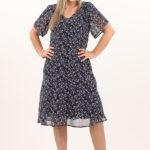 Sukienka szyfonowa na wesele w drobne kwiaty