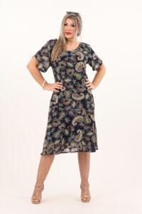 Sukienka szyfonowa na wesele we wzór paisley