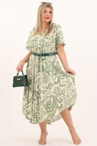 Zielona sukienka letnia rozkloszowana