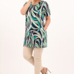 zielona tunika z wiskozy