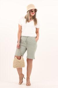 Zielone spodenki bawełniane damskie