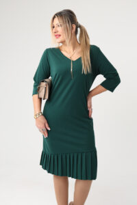Sukienka plisowana PLUS SIZE zielona 44–54