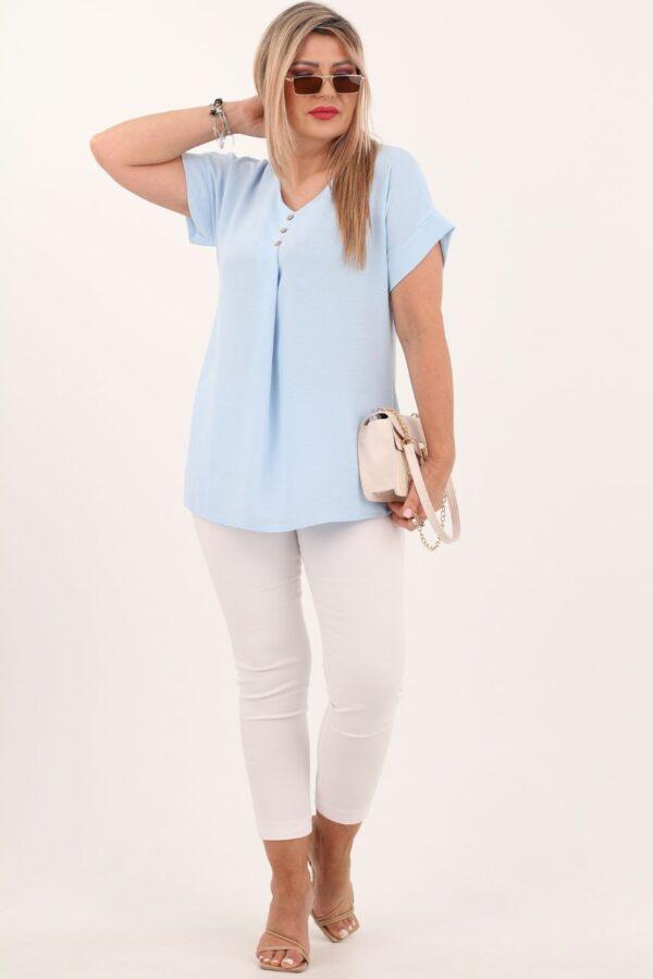 Niebieska bluzka letnia damska