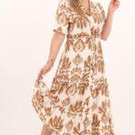 brązowa bawełniana sukienka z guzikami