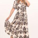 czarna bawełniana sukienka z guzikami