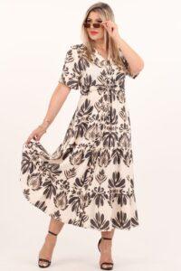 czarna bawełniana sukienka z guzikami