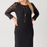 Elegancka sukienka z koronką czarna