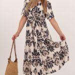 granatowa bawełniana sukienka z guzikami