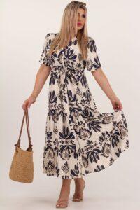 granatowa bawełniana sukienka z guzikami