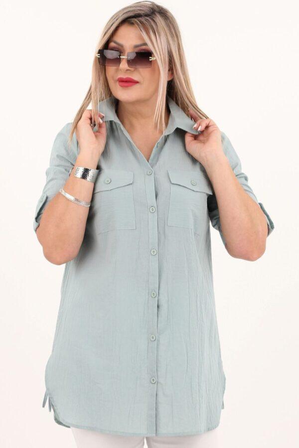 Miętowa koszula z guzikami