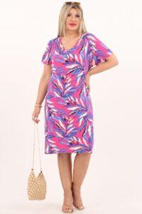 Różowa sukienka damska w liście