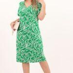 Zielona sukienka damska we wzory